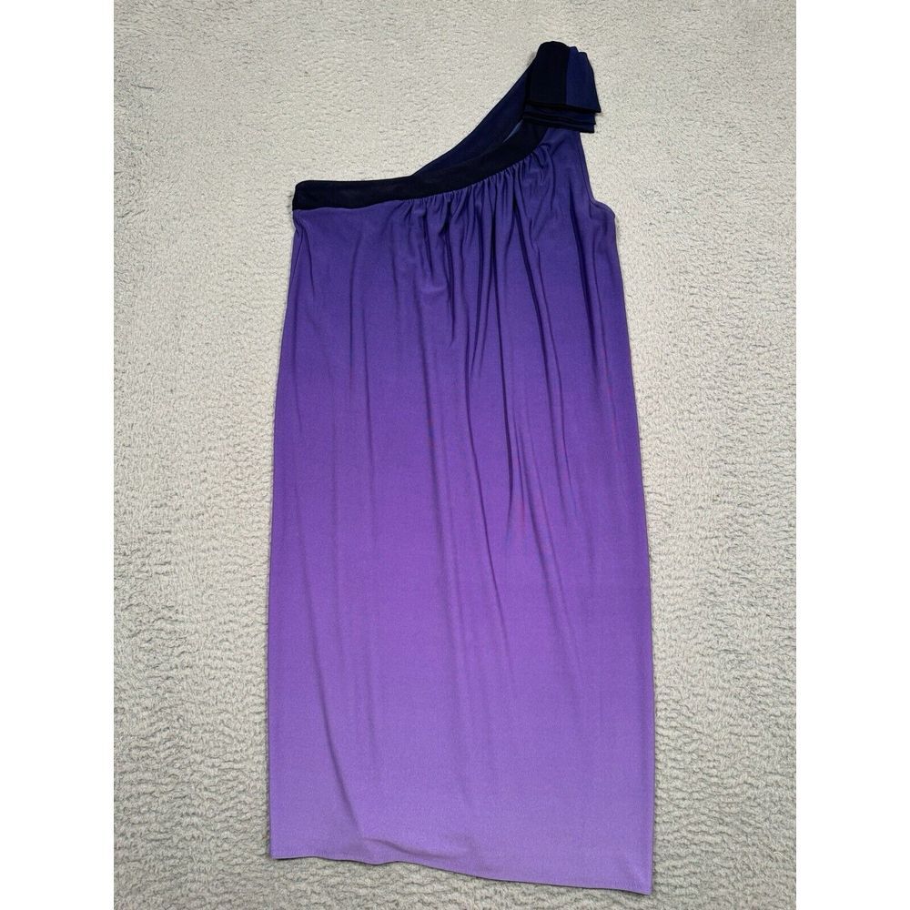 Vintage DM donna morgan Dress One Shoulder‎ Asymmetrical Purple Ombre Size 8